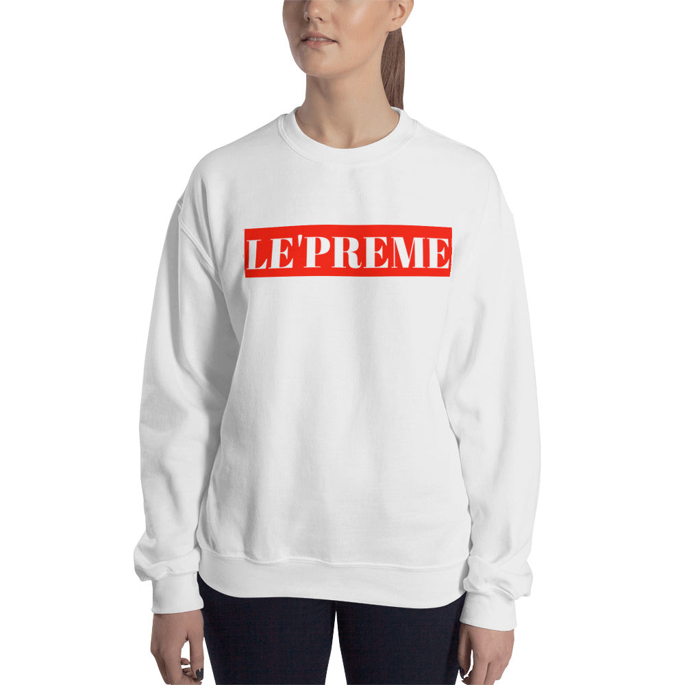 Le'preme White Womens Sweatshirt